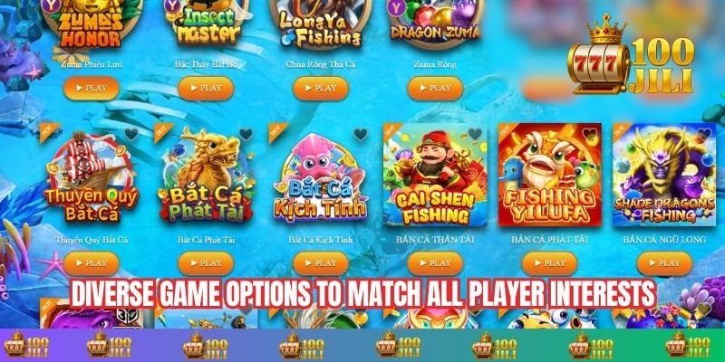Diverse game options to match all player interests